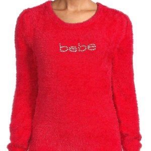 New Bebe Red Fuzzy Sweater